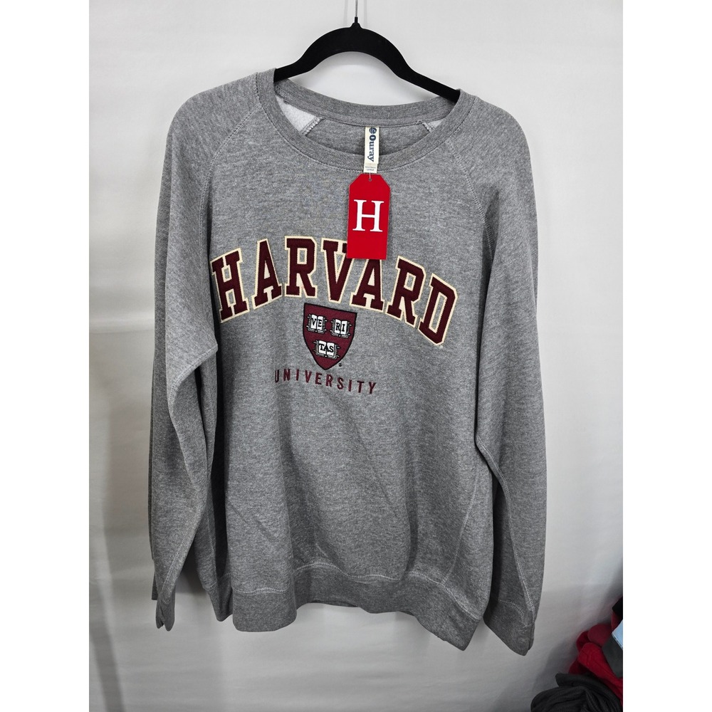 Ouray Harvard University Benchmark Crew Sweatshirt Heather Grey Mens Large NWT